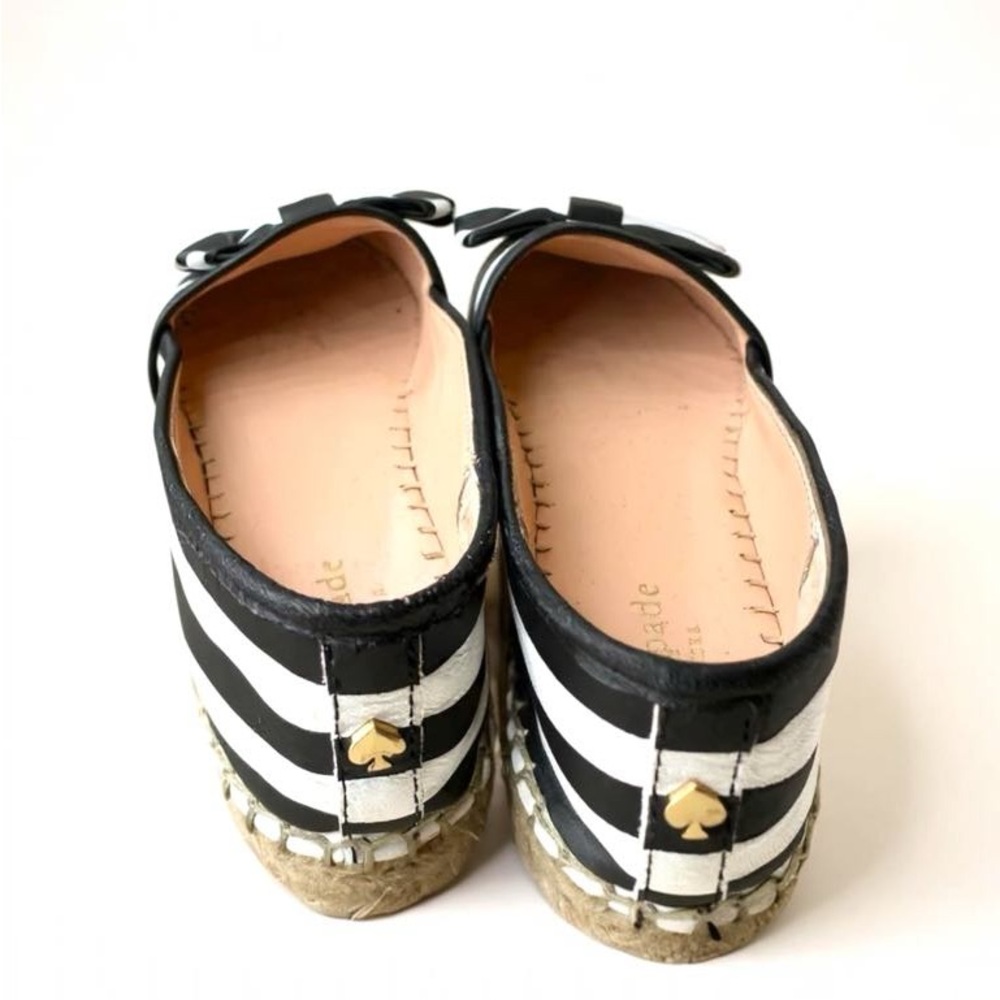 Kate Spade Black and White Striped Flats